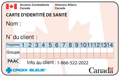 Pièce 4 : Carte Croix Bleue d'identité de santé du client