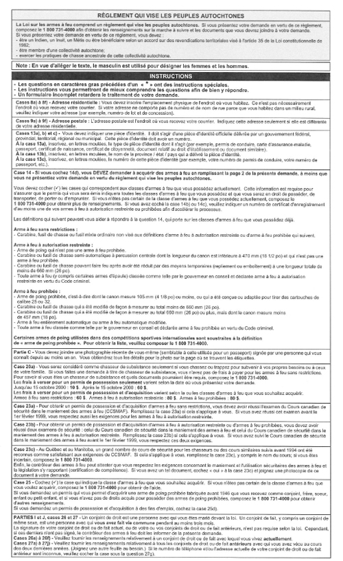Formulaire de demande de permis d'armes à feu - copie numérisé - p2