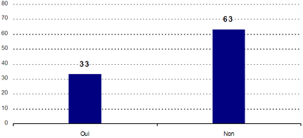 Oui : 33 ; Non : 63