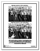 Thumbnail of the Spot-the-Differences activity sheet, described in the text description that immediately follows.