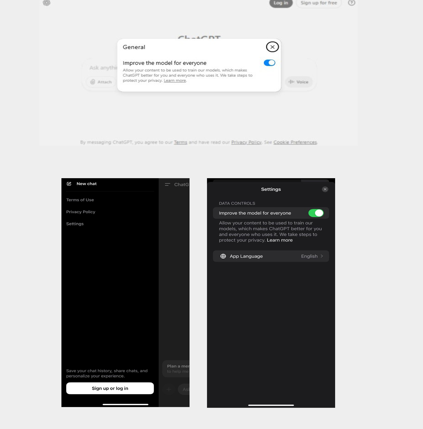 Figure 3. Opt-out mechanism for logged out users