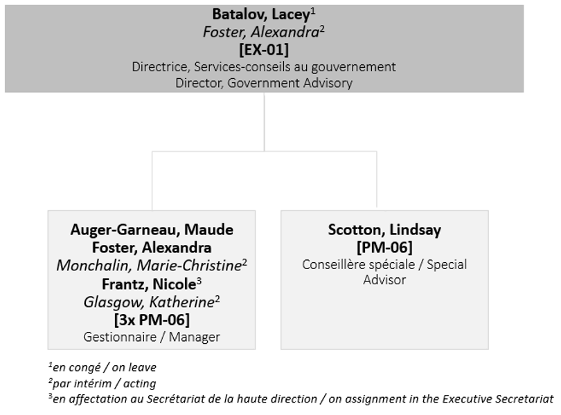Organizational Chart of Government Advisory Directorate