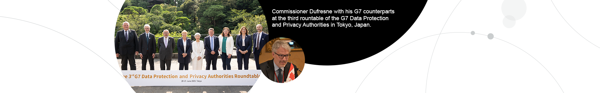 Commissioner Dufresne with his G7 counterparts at the third rountable of the G7 Data Protection and Privacy Authorities in Tokyo, Japan.