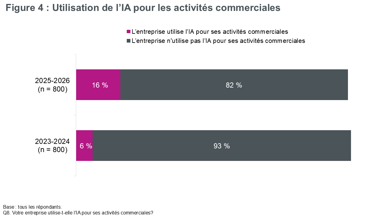Figure 4: Utilisation de l’IA pour les activités commerciales