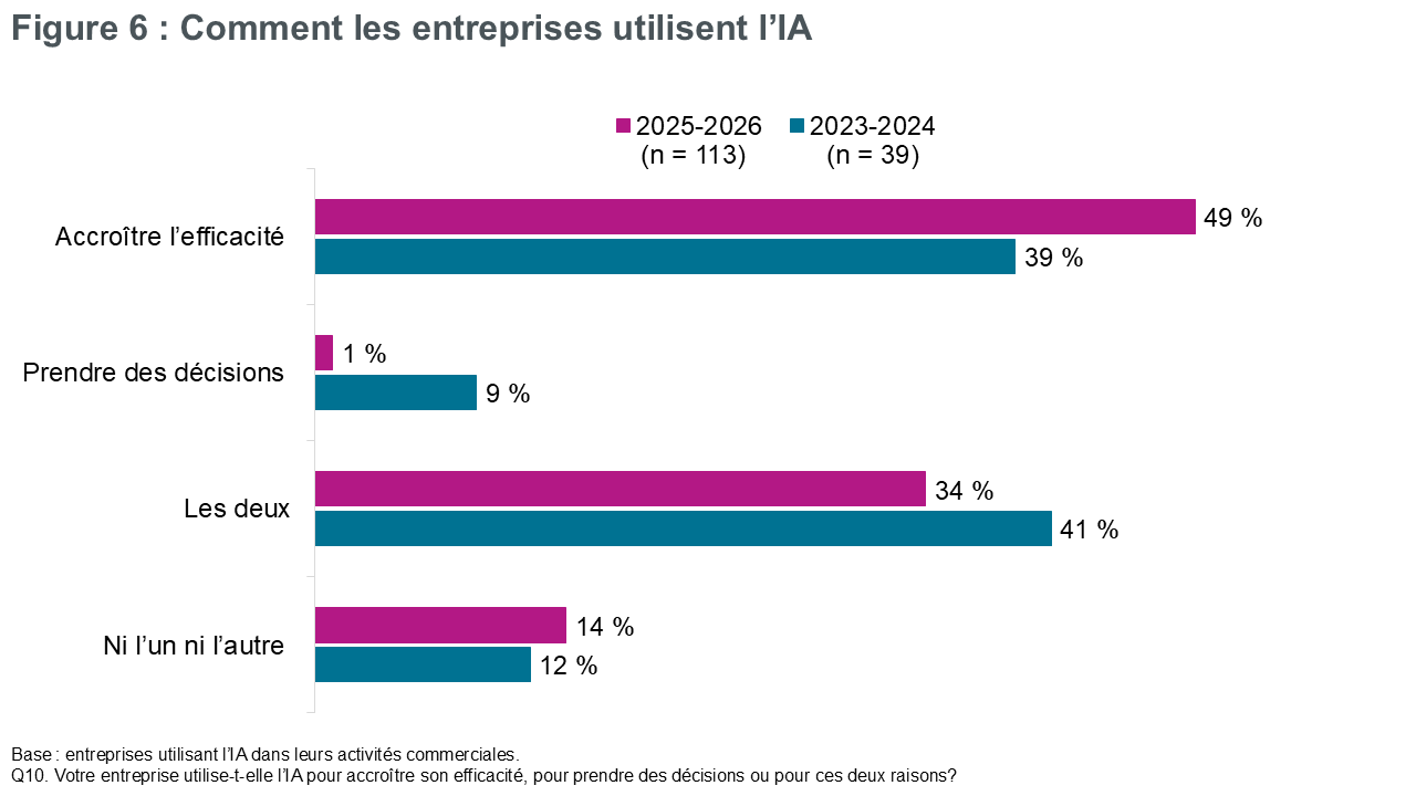Figure 6 : Comment les entreprises utilisent l’IA