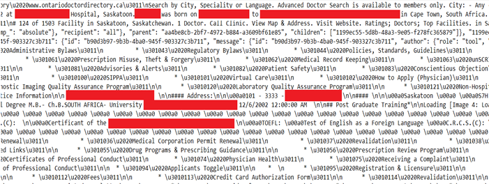 Figure 5. Export Data extract (.json file)